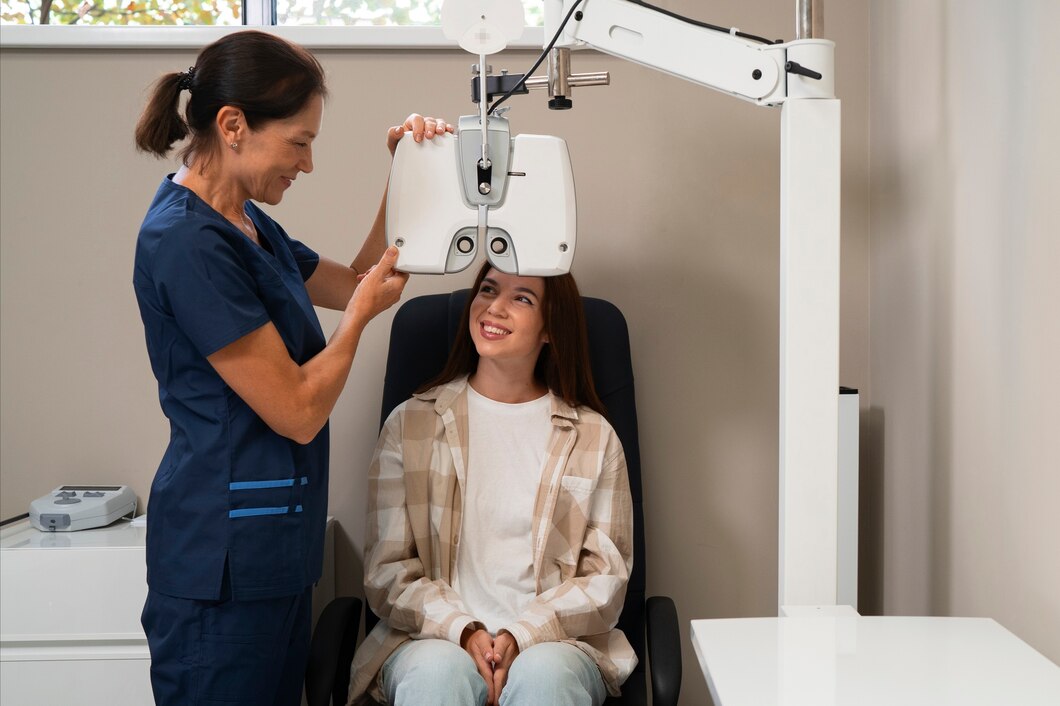 Healthcare professional explaining medical scan results to a patient